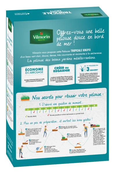 Tropical - Pelouse Tropicale - Kikuyu - 500 g + Cynodon Dactylon - 500 g - MEDIA_PACKAGING_VERSO